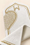 Black and White Hearted Double Prayer Mat Set of 2 Velvet Prayer Mats |   Gold-Plated Dowry Box and Gift Prayer Box - 3