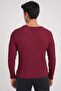 Slim Fit Stretchy Cotton Textured Fabric Long Sleeve Burgundy T-Shirt Ts 934 - 7