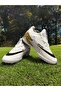 Crampon Carpet Field High-Top-Socked Flat Boys' Soccer Shoes White-Gold