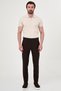 Straight Super Slim Fit Belted Buckle Men's Trousers Dark Brown - 38138.23Y - 3