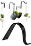 Hook Set - Wall Bracket - Hanging Ornaments - Rust-resistant Metal - 4-Piece Set - Black - 4