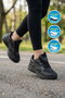 Black Mesh Lace-Up Breathable Comfortable Sole Unisex Walking and Sports Shoes 26106 g - 3