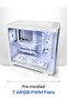 Curvo ATX/M-ATX/ITX Gaming PC Case, 7 ARGB PWM Fans, 360mm Radiator, USB-C, White - 2