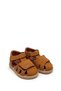 Genuine Leather Baby First Step Sandals with Velcro Flexible Thermo Sole Non-Slip Summer Shoes Tan - 2