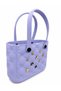 Women's Quilted Pattern Eva Material Water Resistant Large Tote Bag with Decorative Accessories - 3
