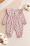 Baby Girl 5-Piece Romper Set Floral Patterned Ruffled Cotton Newborn Romper One Size 0-3 Months - 3