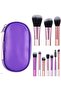 Makeup Brush Set (On The Go) Contains Ten Makeup Brushes Plus Bag - S06