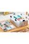Premify Large Plastic Medical Storage Box, Child-Proof Organizer with Compartments & Handle, for Fam - 3