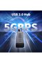 موزع USB بـ 7 منافذ بطول 6 أقدام لسطح المكتب، 4 منافذ USB-A و3 منافذ USB-C، موزع USB من الألومنيوم بسرعة 5 جيجابت في الثانية، موسع USB - 2