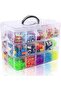 Stackable Storage Container Box, Multi-Compartment Plastic Storage Solution for Craft Suppl