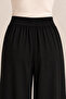 Comfortable Wide Leg Black Trousers with Elastic Waist 1620 - 2