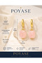 Pink Stone Gold Hoop Earrings with Dangling Square Stone Stylish Women's Earrings - 2
