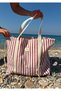 Nar |   Striped & Drawstring Beach and Pool Bag |   Large Volume Shoulder Bag (50X40 cm) - 6