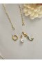 Paper Clip Chain Pearl Mermaid Charm Necklace Trendy Necklace - 2