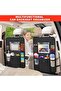 Backseat Car Organizer, 2-Pack Waterproof Kick Mats, with Touchscreen Tablet Holder, Durable Seat Ba - 5