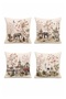 Elephants in the Bird Garden Patterned Set of 4 Throw Pillow Covers - 3