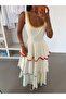 Colorful biyeli layered dress - cream - 7
