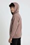 Brown Boy's Cardigan with Text Detail and Zipper 24643 - 3