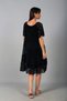 Women's Italian Sequin Detailed Round Neck Lined Lace Midi Dress - 4