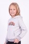 Girl's Printed Kangaroo Pocket Long Sleeve Hooded Sweatshirt - 3