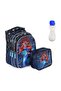 Super Character Printed 3-Compartment Orthopedic School Bag - Primary School Bag with Lunch Box and Gift