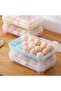 Egg Tray Organizer for Kitchen Refrigerator with Dustproof Lid and 15 Grids Thickened Design Plastic - 3