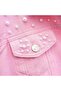 جاكيت جينز نسائي كبير الحجم مطرز باللؤلؤ |   مقاس كبير، تطريز باللؤلؤ، - 5