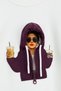 Burgundy Girls' Hoodie Detailed Sweatshirt Wide Leg Sweatpants Set 24781 - 4