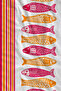 White Pink Orange Striped Fish Patterned 70X150 Beach Towel - Digital Printed Bath Towel - 2