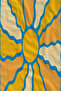 Yellow Blue Abstract Floral Pattern 70X150 Beach Towel - Digital Printed Bath Towel - 2