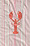 Pink Striped Lobster Patterned 70X150 Beach Towel - Digital Printed Fade-Resistant Bath Towel - 2