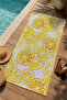 Beige Yellow Lemon Patterned 70X150 Beach Towel - Digital Printed Bath Towel - 3