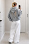 Wing Back Lace Detail Sweatshirt Gray - 7