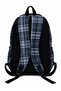Navy Blue Plaid Basic Unisex Two-Compartment Daily School and Travel Backpack - 4