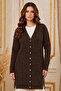 Patterned Mercerized Cardigan N3352 Brown - 2