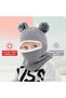 Baby Hat and Scarf Set - Knitted Wool One Size Fits All Winter Warm Lined Boys' Girls' 1-5 Years Old Gray - 2