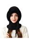 Women's winter balaclava off-white fleece ski windproof cold weather. - 5