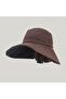 Women's sun hat brown microfiber UV wide brim bucket. - 2