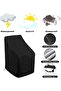 210D Oxford cloth garden chair cover, stackable waterproof outdoor with adjustable drawstring, armchair (64x64x80/120 cm) - 4