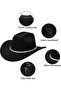 Unisex black cowboy hat - rollable brim with sparkly embellishments - 3