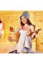 sauna hats, men's felt women's shower caps, fun (grey) - 2