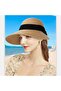 Women's straw hat 56-58cm wide brim breathable foldable casual. - 4