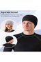 Unisex two-piece cap, knitted lightweight cotton helmet liner, suitable for running, cycling and motorcycling (black + grey). - 4