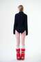 Montagne Cashmere Hair Knit Crop Turtleneck Sweater Navy Blue - 6