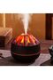2 Pieces Fireplace Design USB Led Lighted Air Humidifier, Aromatherapeutic Air Diffuser, Censer, Night Lamp with Mist Spray, 300 ml 10X10X10,3Cm Dark Brown - 7