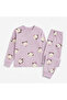 Girls' 100% Cotton Stretch Fabric Long-Sleeved Pajama Set