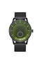 Men's Black Stainless Steel Watch, Seaweed Green Dial | Trn-43mm