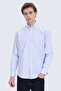 Blue Comfort Fit Button down Collar Long Sleeve Cotton Shirt