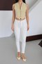 Women's White High Waist Skinny Slim Fit Denim Jean Pants