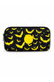 Bat Patterned Zippered Multi-Compartment Black Color Pen Holder